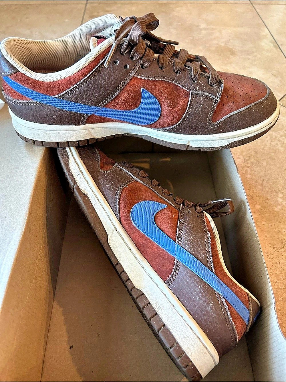 Nike Dunk Low Retro PRM Brown & Blue US 8.5
